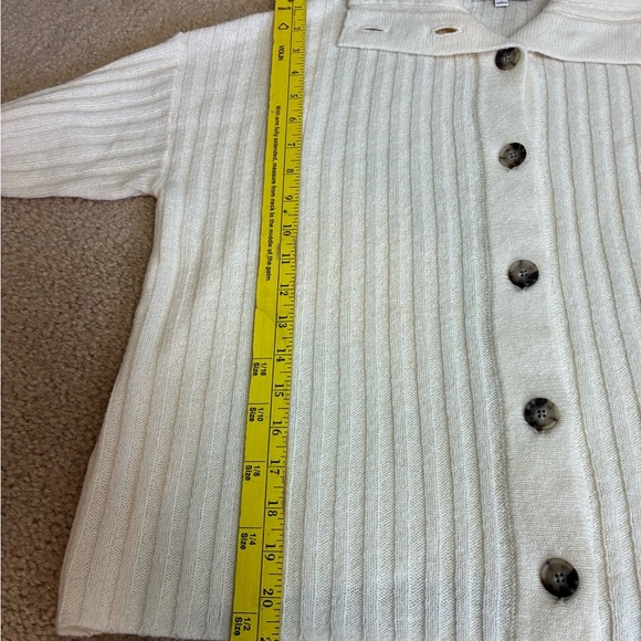 Maxwell Oversized Collar Cream Cardigan Wool Blend Cardigan- Sz M - Picture 15 of 16